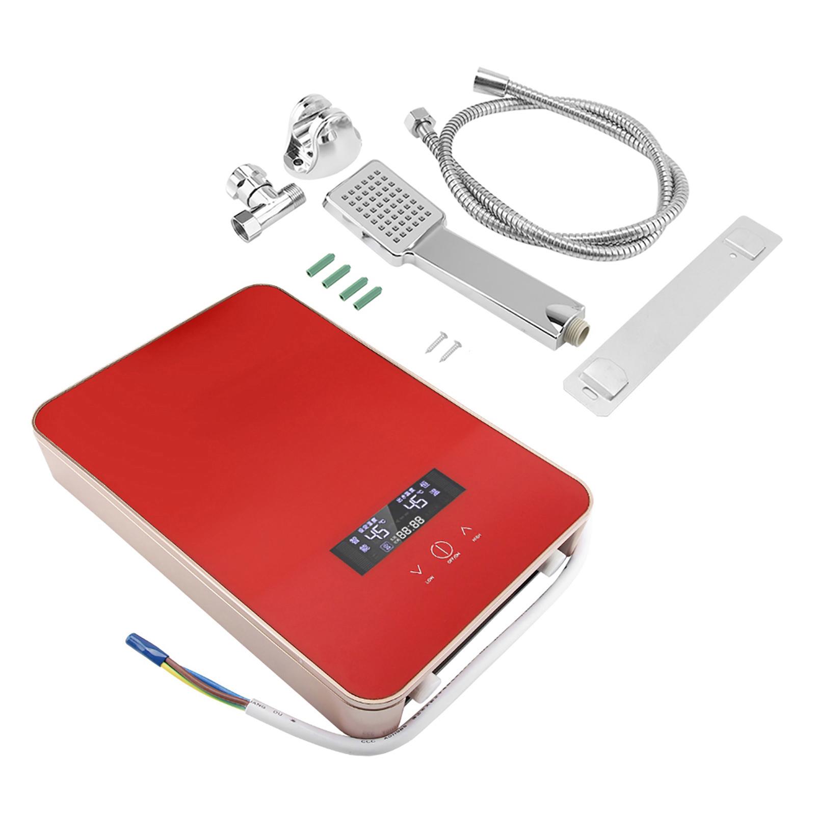 

8500 Вт Частотный Термостат Преобразования Электрический Водонагреватель, 220 В 8500 Вт Проточный Электрический Водонагреватель Для Дома красный