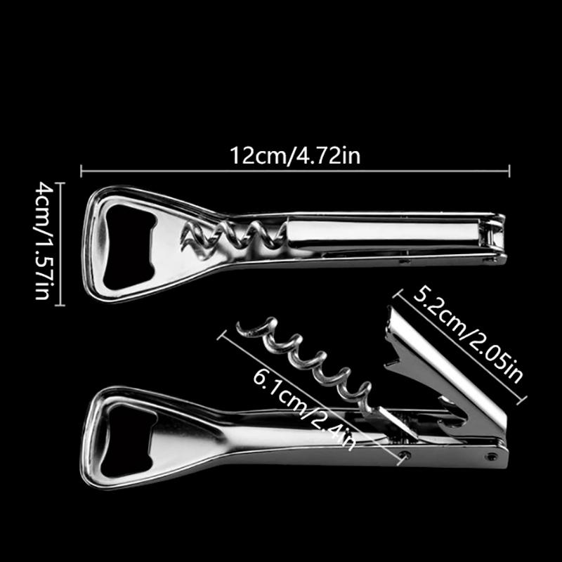 2 In 1 Stainless Steel Red Wine Opener Professional Multifunction Portable Screw Corkscrew Kitchen Bar Tools