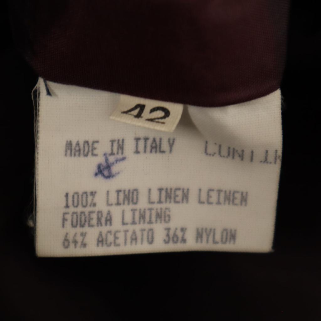 FENDI Made in Italy Linen Mimole length Tight Skirt 42 Navy Women Used