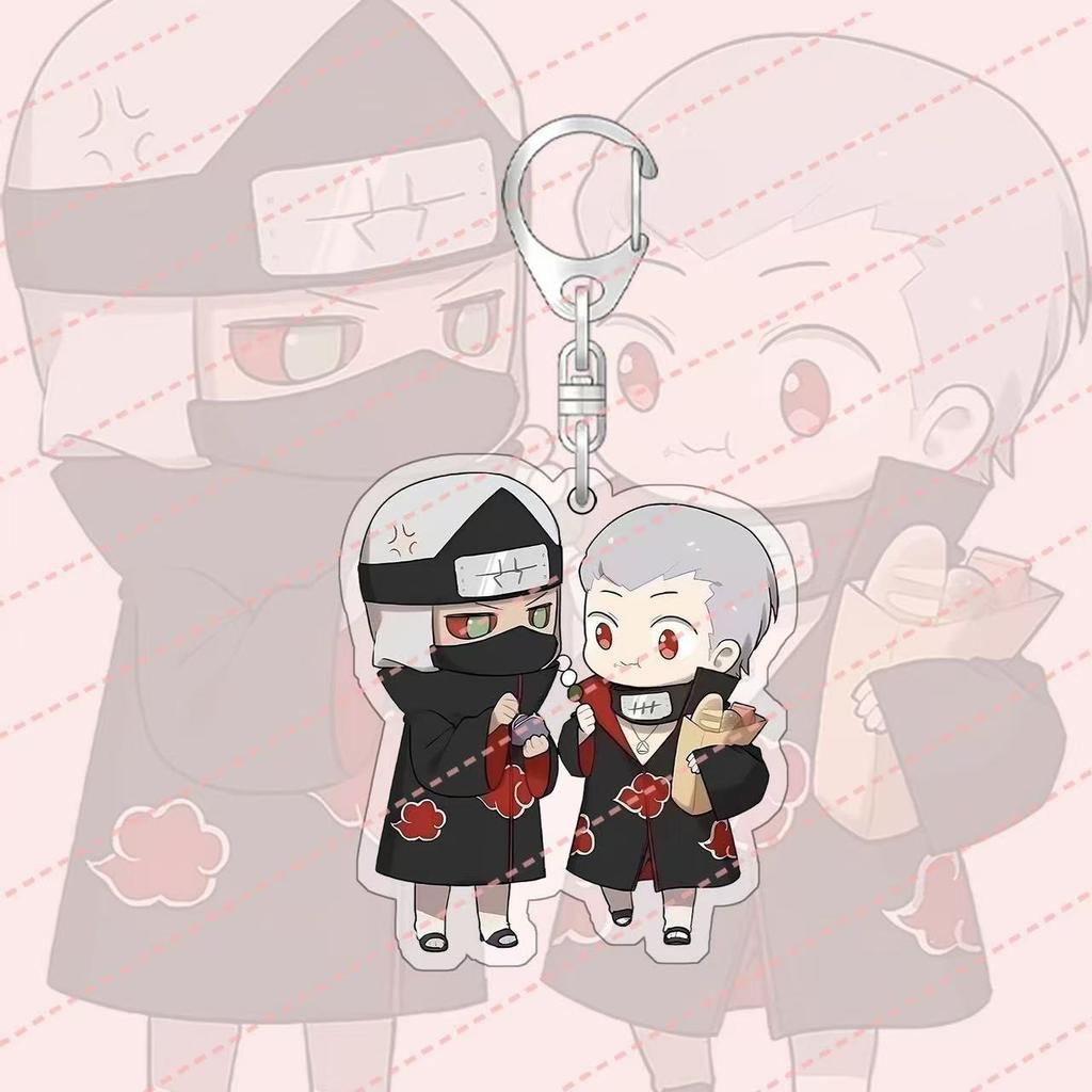 Anime Naruto Acrylic Keychain Accessaries Uzumaki Naruto Cartoon Keyring