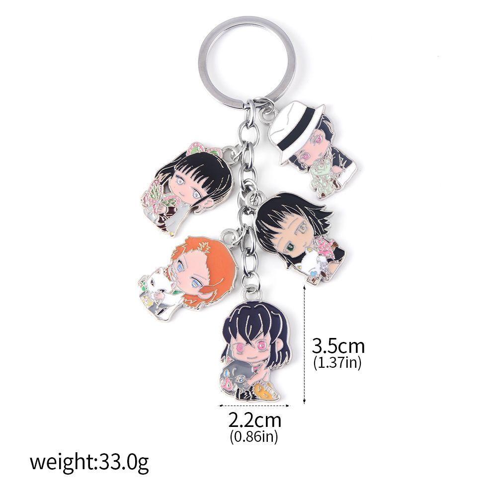 Anime Demon Slayer Metal Keychain Kimetsu No Yaiba Tanjirou Nezuko Agatsuma Zenitsu Figure Pendant Keyring Cosplay Jewelry