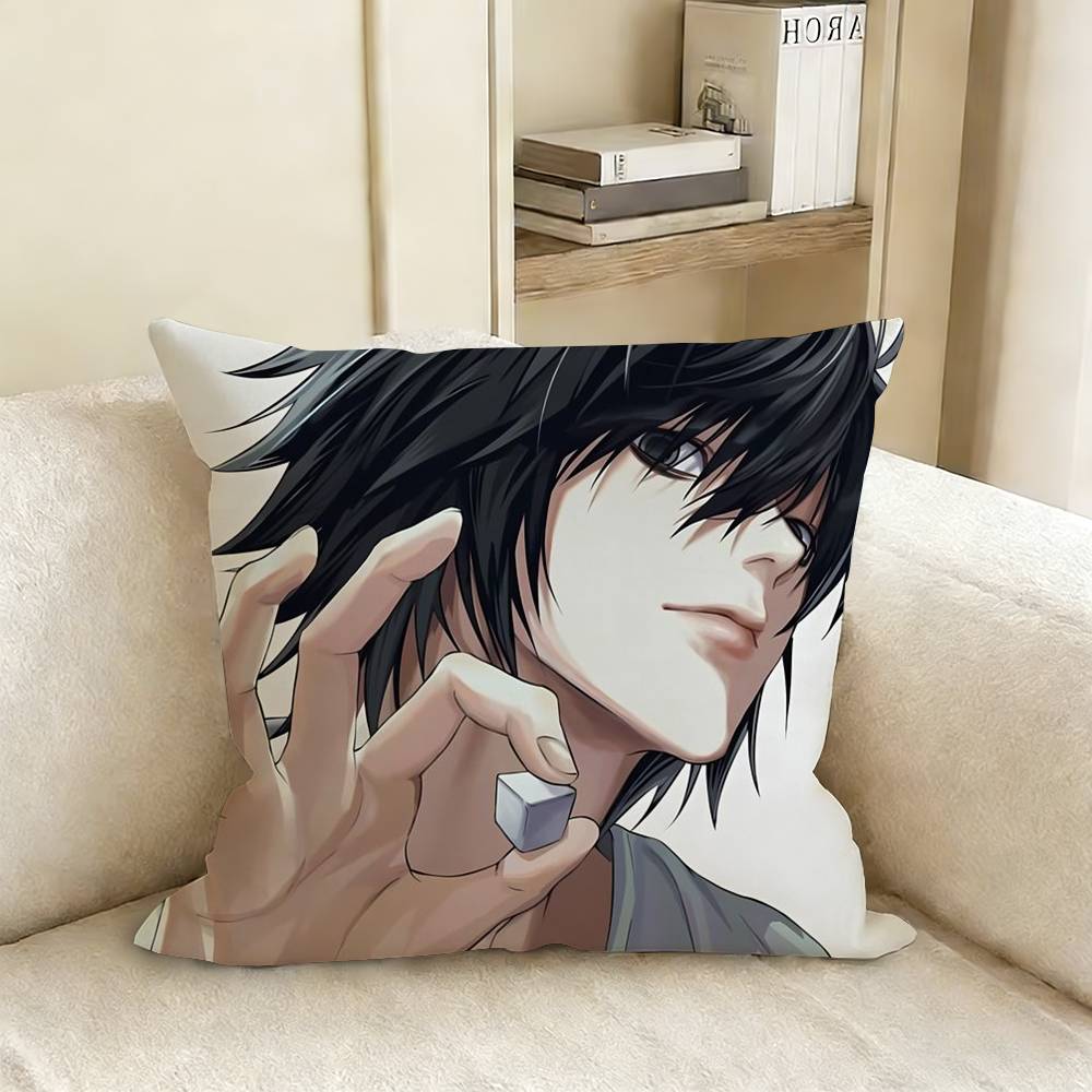 L-Lawliet D-Death Note Pillow Case Living Room Sofa Cushion Cover Suitable For Home Bedroom Room Decoration