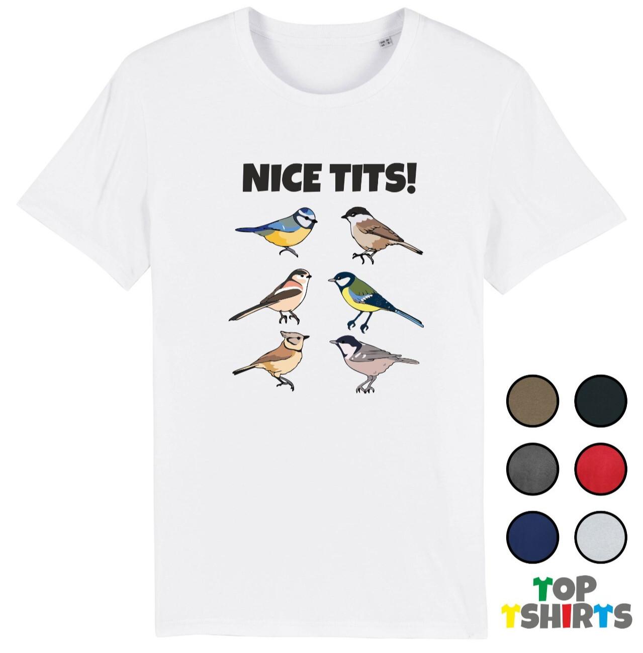 NICE TIT | Funny Birds | Joke Rude Gift T-Shirt Mens Womens Tees Top Blue Tit grey Tit Novelty Top XL