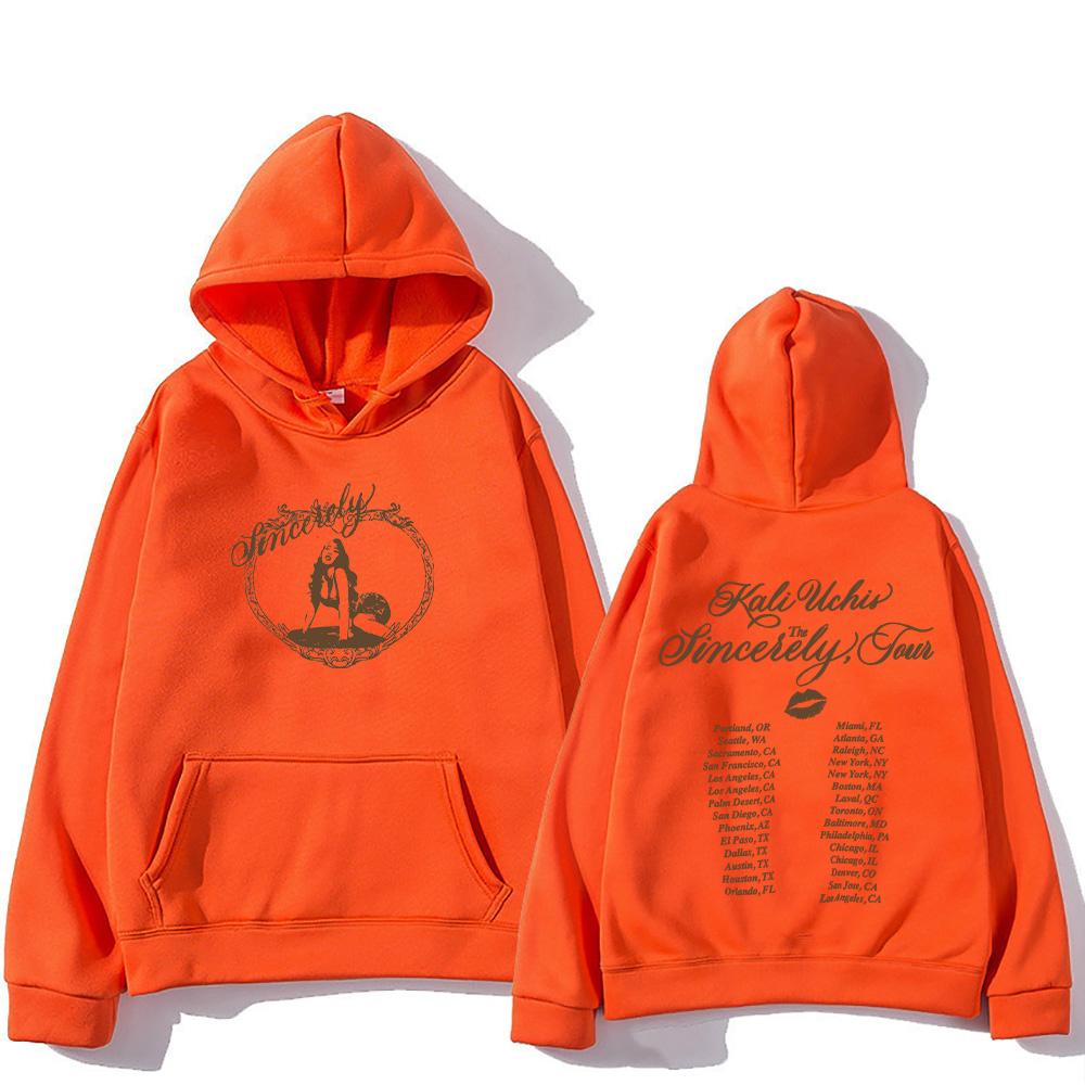 Sincerely Tour Date Hoodie Kali Uchis Graphic Pullovers Summer New Vintage Fashion Men and Women Long Sleeve Clothes