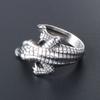 Crocodile Vintage Punk Ring Men 316L Stainless Steel Animal Ring #7-#12
