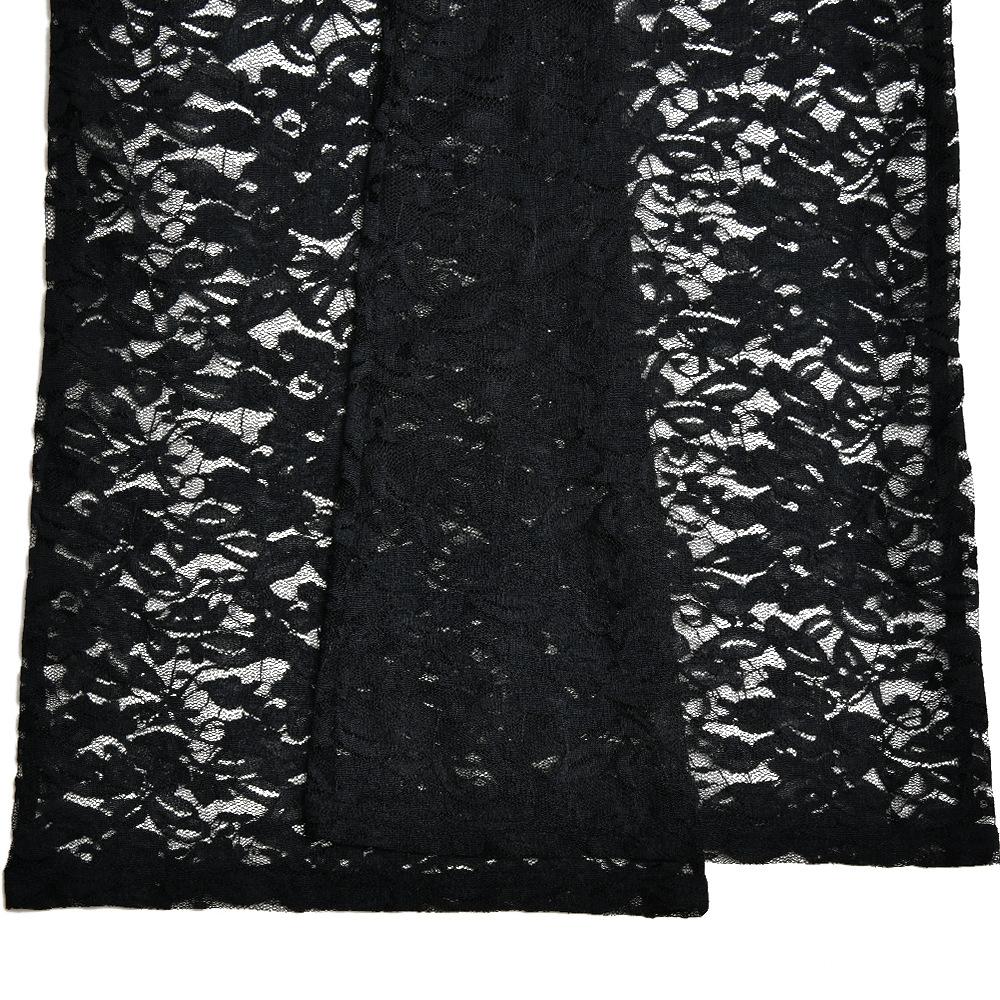 Sexy Lace Splicing Slim See Through High Waisted Flared Pants