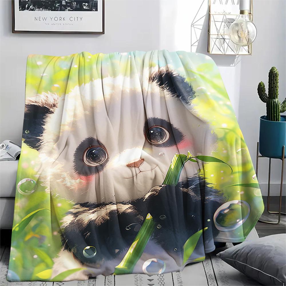 Coperta in Flanella con Stampa Panda, Alta Qualità, Confortevole per Tutte le Stagioni, Decorazione per la Casa, Calore e Comfort, Perfetta per Regali di Natale