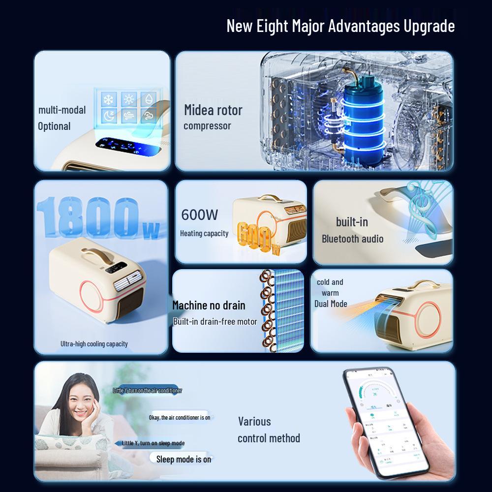 Korean Dual-Mode Portable Air Conditioner: Outdoor Camping 12V/24V Cooling & Heating