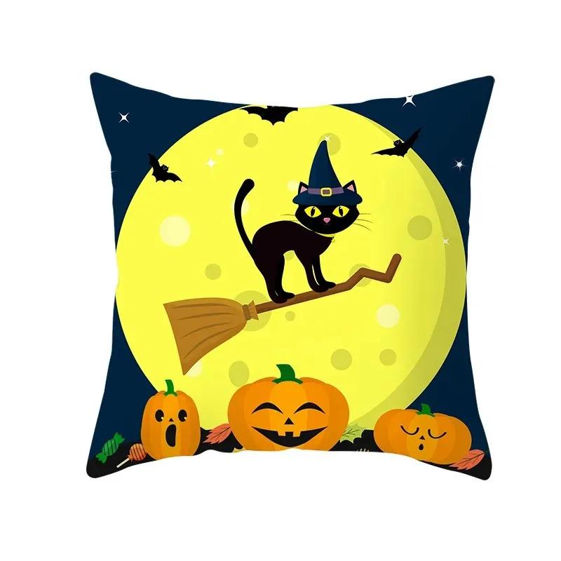 Halloween Cute Kitten Office Living Room Sofa Car Decorative Pillowcase