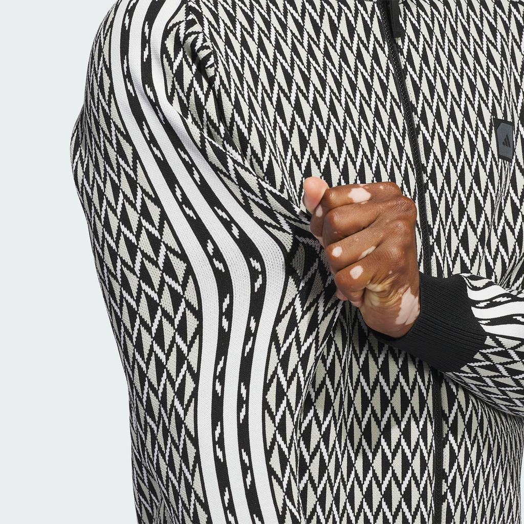 Adidas Jachetă de trening Adicross Primeknit Retro Sport Guler înalt Imprimeu complet Mânecă lungă Jachetă Bărbați jachete Negru IT8322