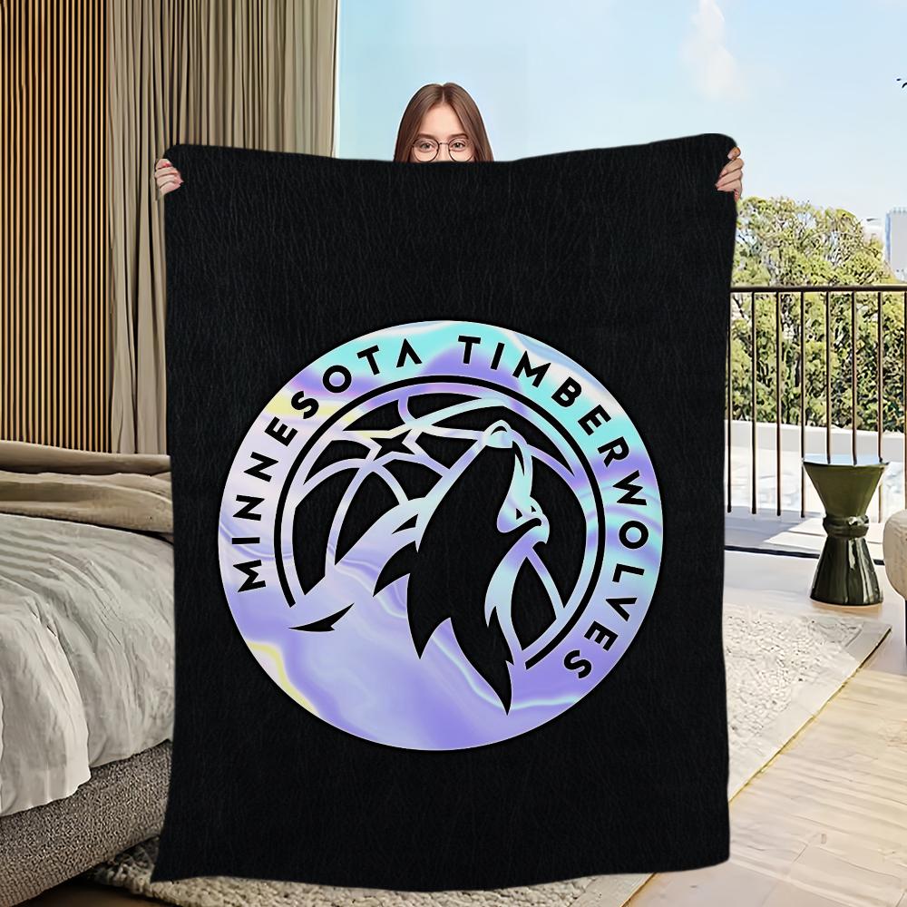 Cool Blanket Soft Comfortable Nap Plush Suitable For Iiving Room Office Bedroom M-Minnesota Sports Timberwolves-S Home Kid Gift