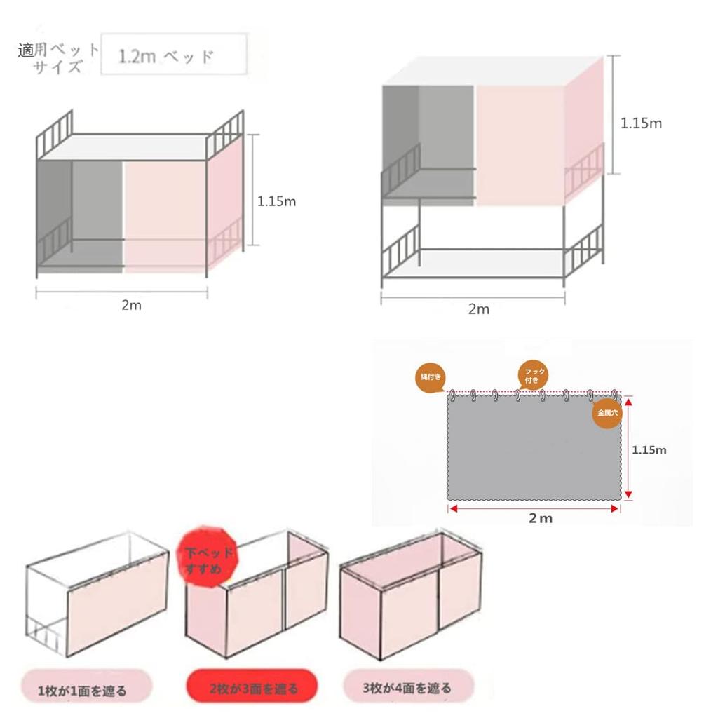 Bett Verdunkelung Raumteiler Studentenbettteiler Etagenbett Einzelzimmer Sichtschutz Sonnenschutz Insekt Mücke Mücken Wohnfenster Dekoration 1 Stück Vorhänge, Vorhänge,