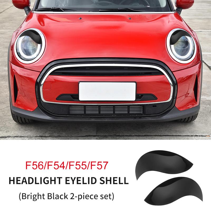 ABS Glänzend Und Matt Schwarz Farbe Wütendes Augenlid Für MINI Cooper F65 F66 F54 F55 F56 F57 R55 R56 R57 R58 R59 Auto-Scheinwerferaufkleber