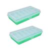 2PCS Waterproof Tackle Box Fishing Tackle Box Organizer Fishing Lure Bait Box Green