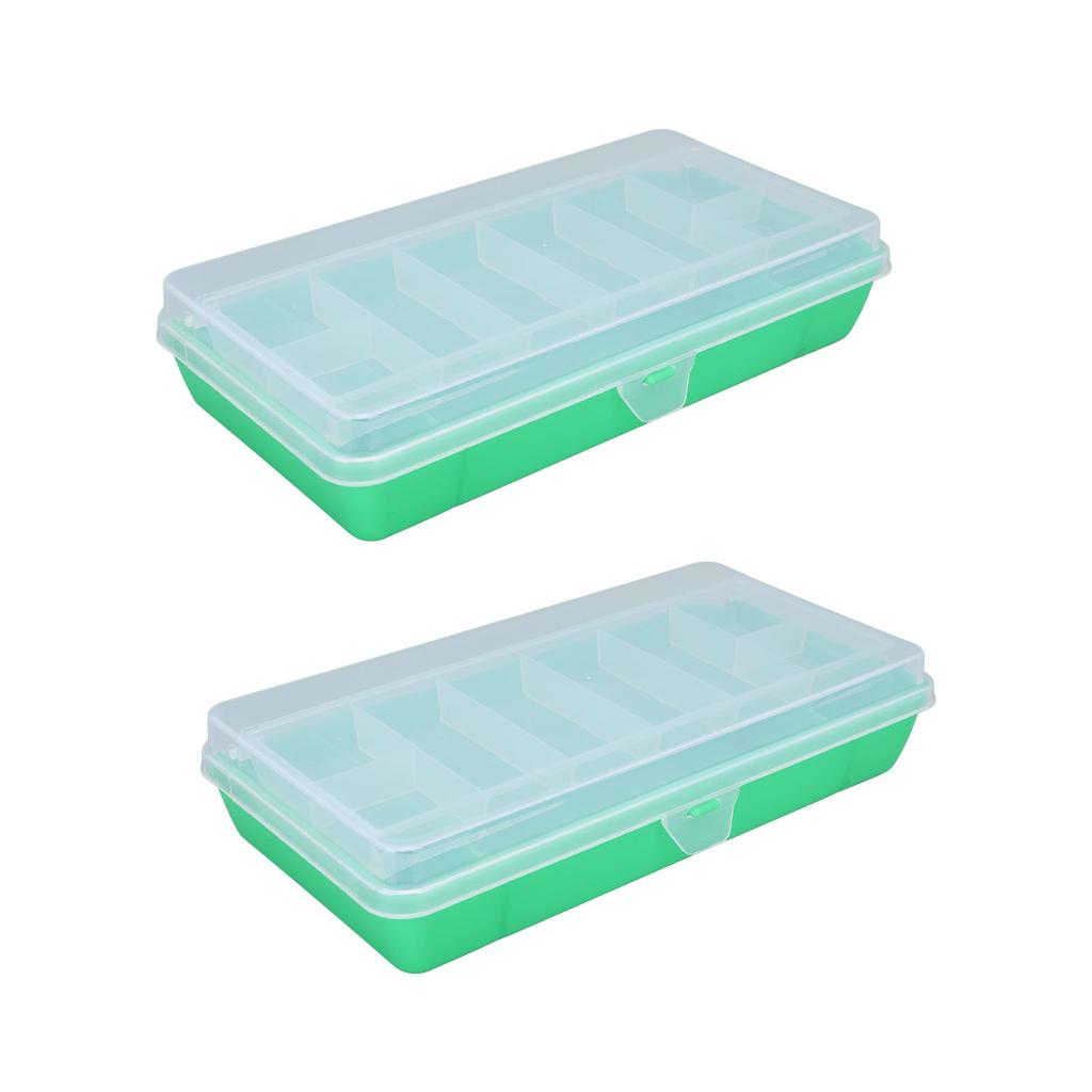 2PCS Waterproof Tackle Box Fishing Tackle Box Organizer Fishing Lure Bait Box Green