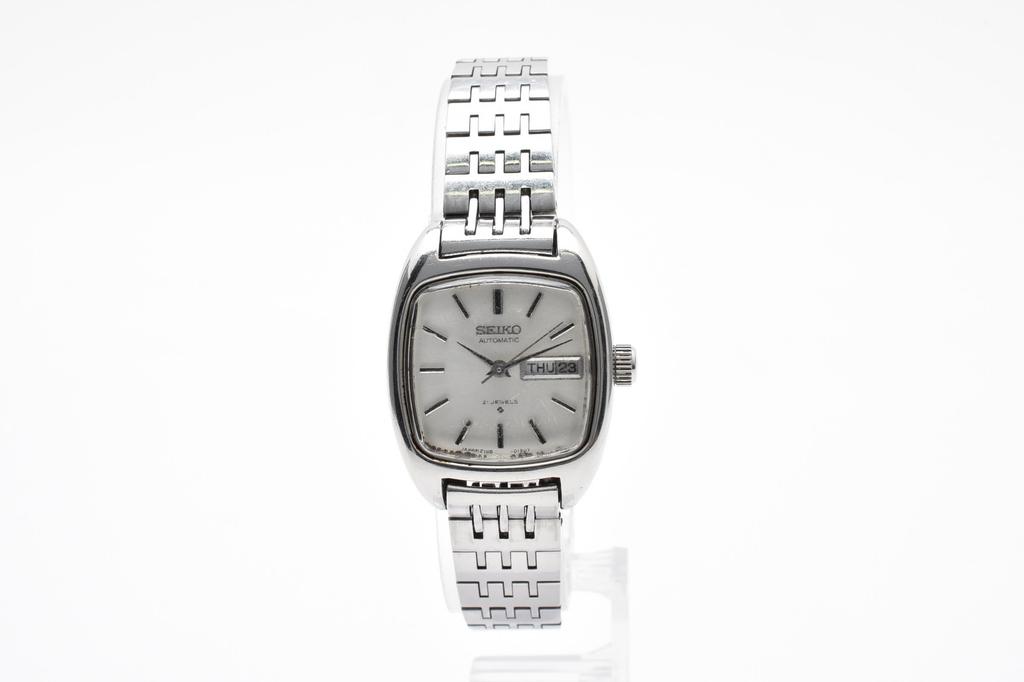 Used SEIKO Ladies' Automatic Day-Date WatchWatches Stainless Steel Women SilverDial