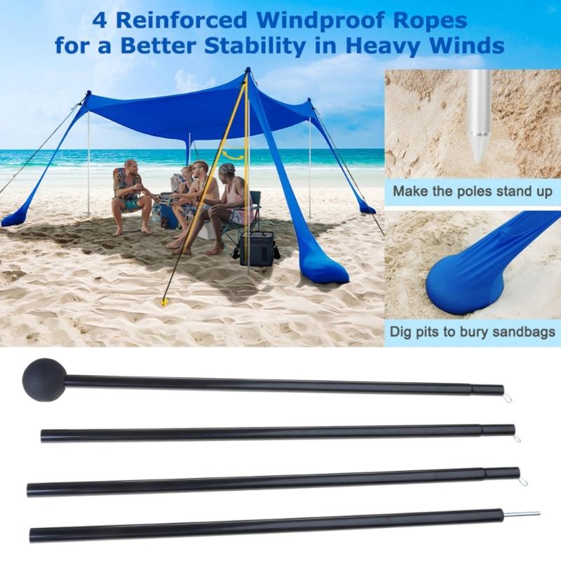 2Pcs Adjustable Length Outdoor Awning Support Poles Beach Tents Replacement Poles Shelter Canopy Rod Easy To Use