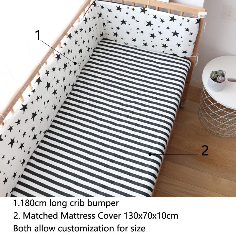 Love Sweet Dream Baby Bedbumper Dik Zacht Ledikantrailkussen Anti-botsing Ledikanthek Bescherming Afneembare Wiegbeschermer Kinderkamerdecoratie 180x30cm 1 Stuk