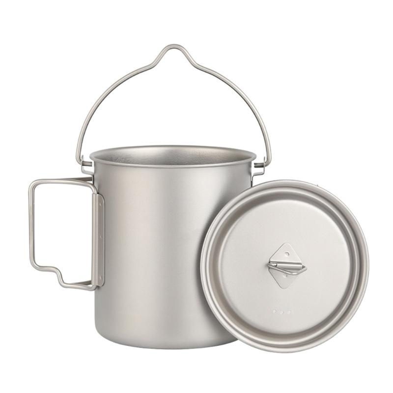 Tragbare Kompakte Camping Tasse Topf mit Spork Aufbewahrungstasche Outdoor Kochgeschirr für Rucksacktouristen Camper
