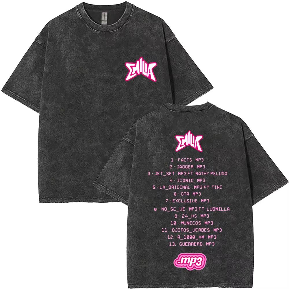 Emilia Mernes MP Tour Tshirts Men Women Fashion Washed Vintage T Shirts Short Sleeve Male Cotton Oversized T Shirt Streetwears