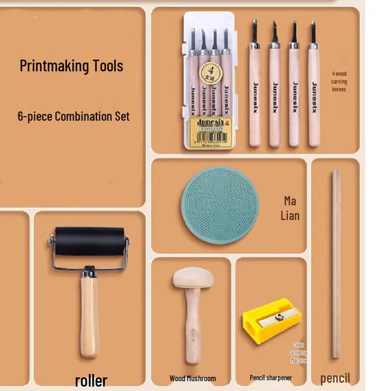 Special Edition A4/A5 Foam Board Printmaking Set: Carving Boards, Student Paints, Drawing Inks, Handmade Mat Board Tools