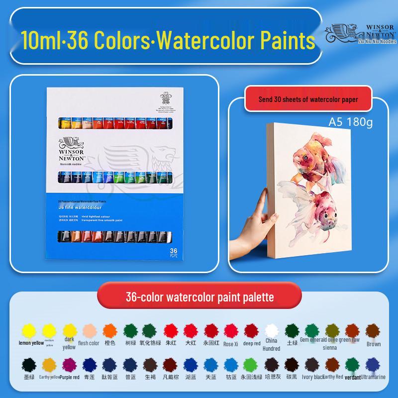 Winsor & Newton 24-kleuren aquarelverfset, 10 ml - Ideaal voor kinderen & studenten