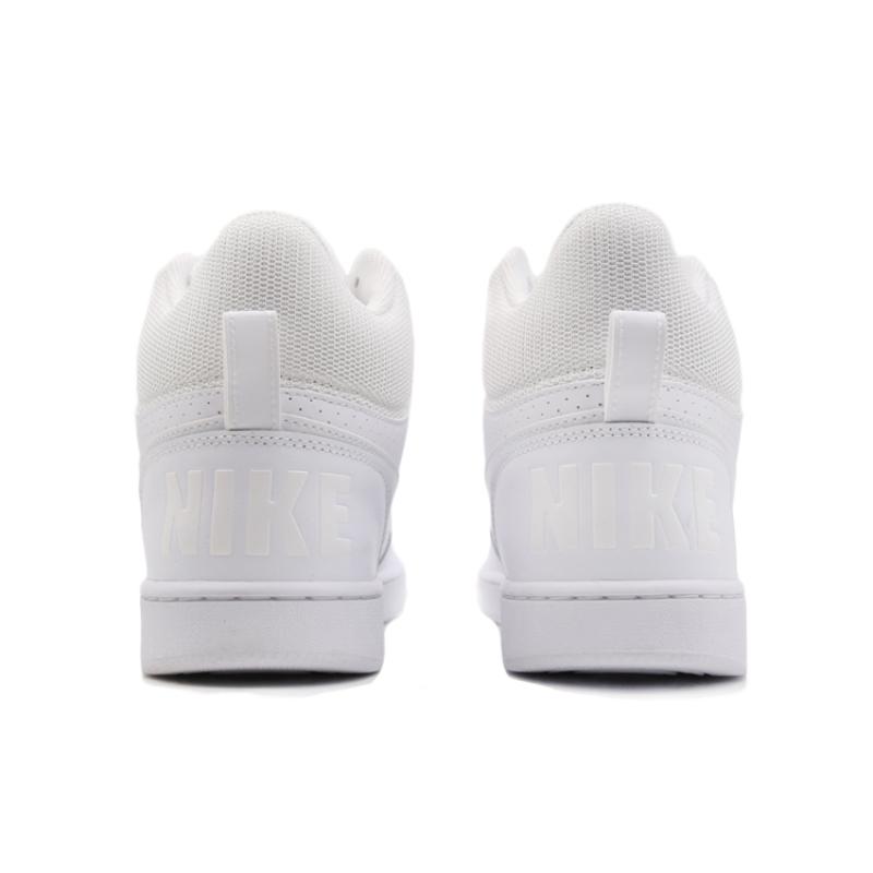 Nike Court Borough Non slip Lightweight Mid top Skateboard Shoes Men's Pure White  Sneakers  838938-111