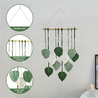 Windspiele & Hängende Dekorationen Schlafzimmer Teile Handgefertigte Gewebte Wandteppiche: Blätter-Design Für Stilvolle Wohnzimmer-Dekoration