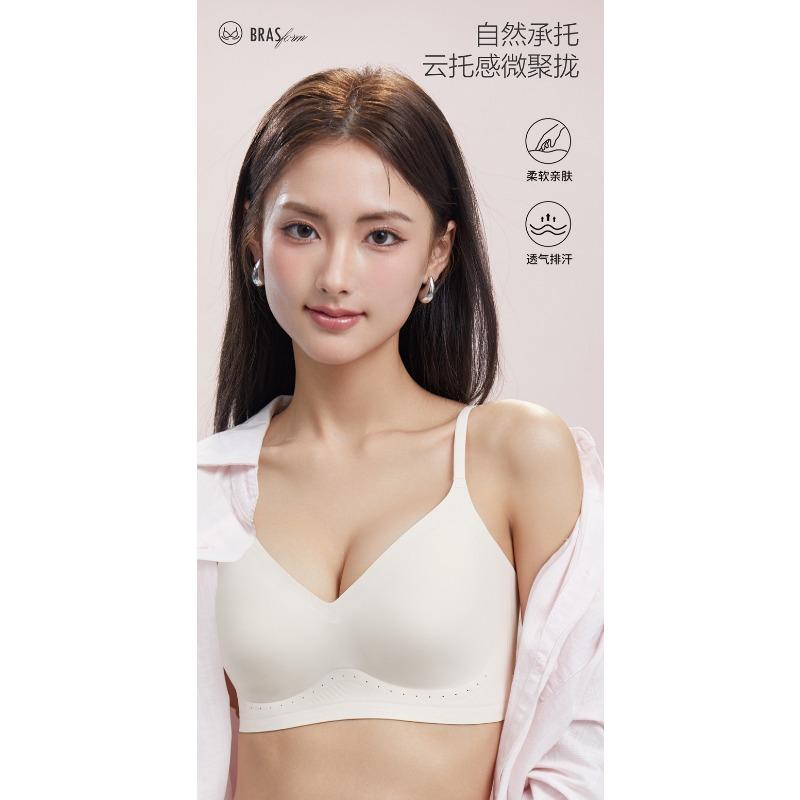 Women S Seamless Fixed Cup No Wire Push Up Comfortable Thin Bra