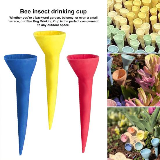 

Чашка из смолы для питья насекомых, красочные чашки для пчел, экологически чистая кормушка для напитков, гидратирующие жаждущие опылители в саду красный