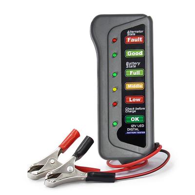 12V Battery Tester Digital Alternator Tester 6 LED For Lights Detect Display Car Tool Auto Battery Tester For Car Motorcycle