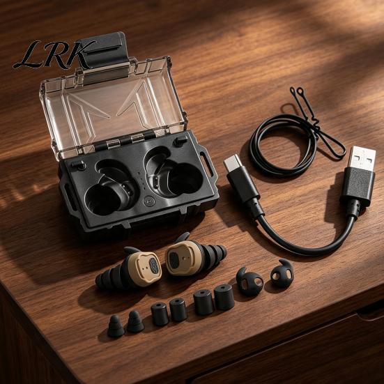 Compact Portable Earbuds Shoot Ear Protection Earplugs, Bluetooth-compatible Electronic Hearing Earbuds, NRR Tactical Communication Gear 26dB