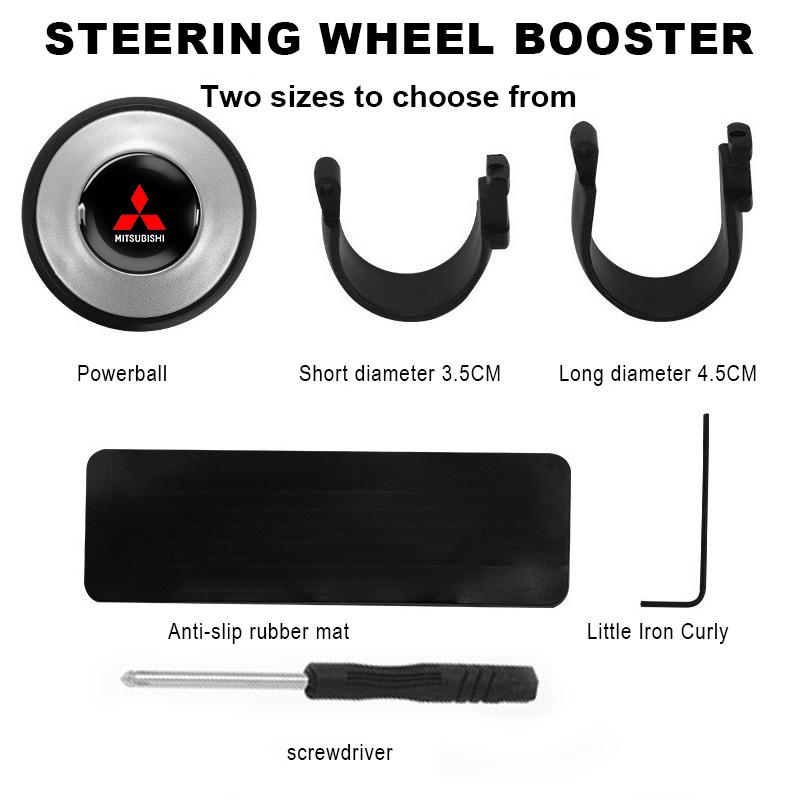 Car Steering Wheel Booster Ball Labor Saving Turning Car Emblems For Mitsubishi Pajero Outlander L200 EVO Montero Lancer 9 10 EX