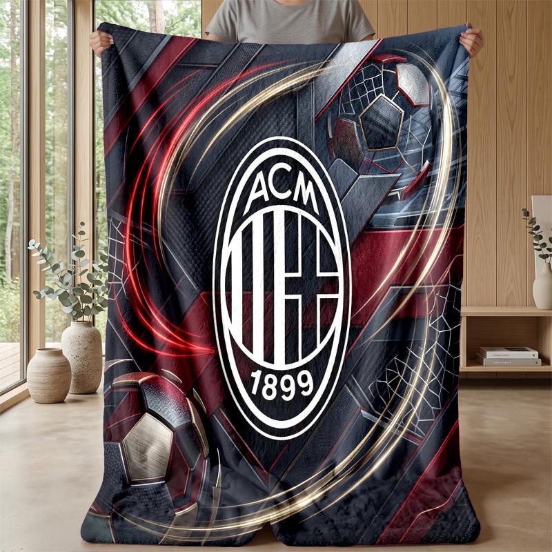 AC Milan Theme blanket Soft Flannel Blanket Plush Throw Blanket Cozy Sofa Bed Blanket for Home Decor