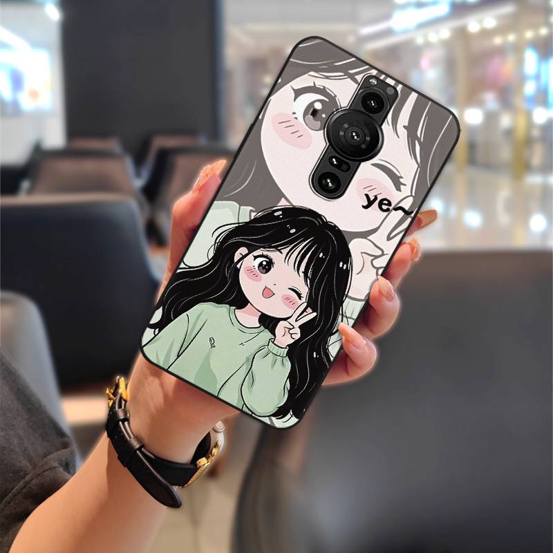 Phone Pouch Silicone Phone Case For Sony Xperia Pro-I Graffiti Full Wrap Anti-dust Protective Soft Case Cute Waterproof