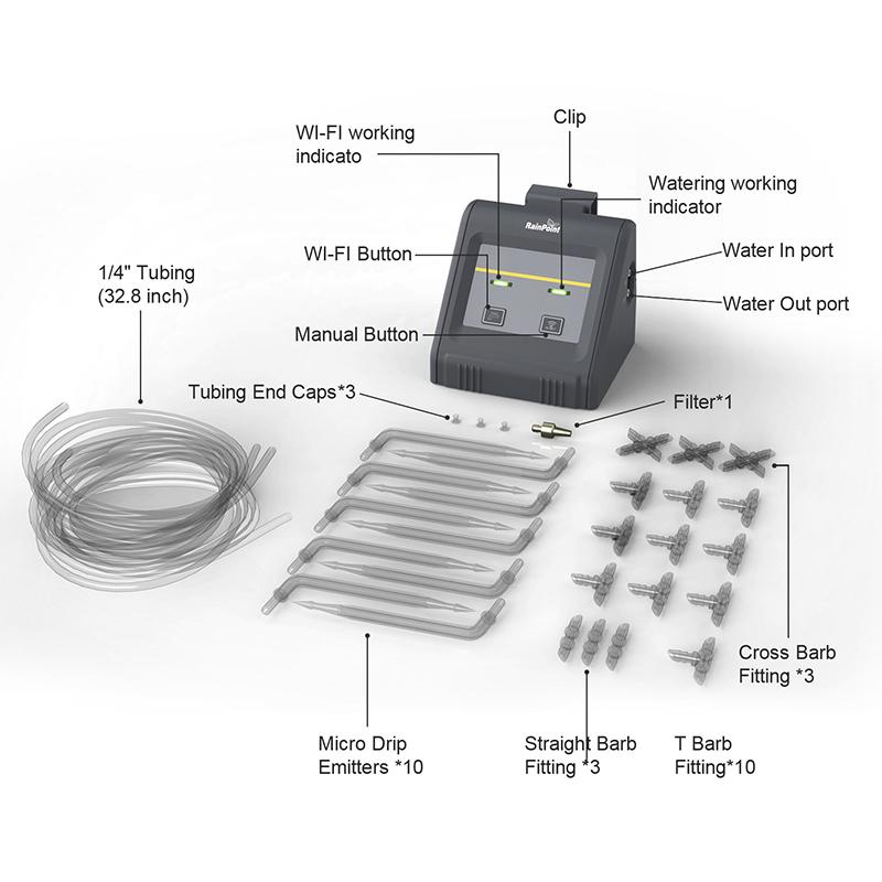 WIFI Intelligent Watering Device Double Pump Timed Automatic Drip Irrigation System Remote APP Controller For Garden Terrace