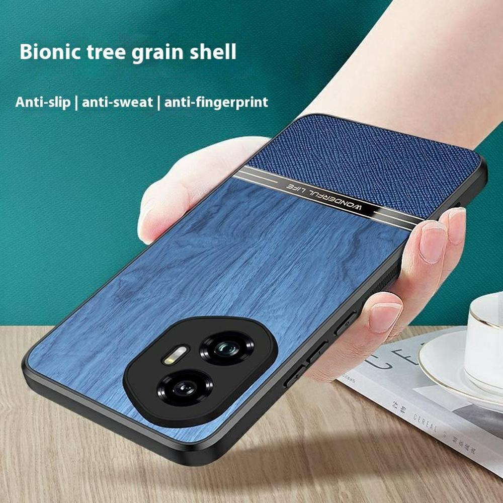 For Honor 400 Pro 5G (Global) Case Wood Texture Leather+TPU Protective Phone Cover