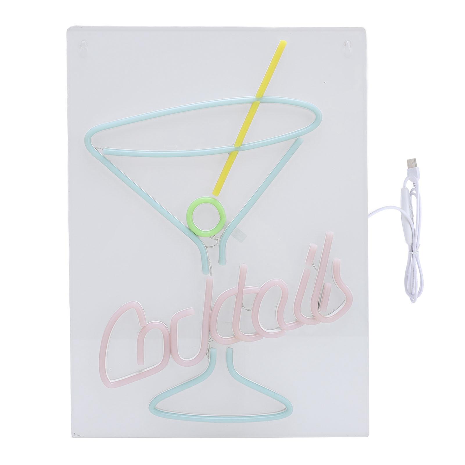 

Настенный декор Неоновая вывеска Форма коктейльного бокала Многофункциональный Синий Белый Розовый и Зеленый Свет Светодиодный Неон