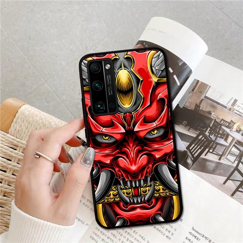 Samurai Oni Mask Phone Case For Huawei Honor 10 Lite 9 20 7A 9X 30 50 60 70 Pro Plus Soft Silicone Cover