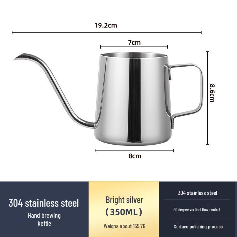 Černá teflonová nerezová mini konvička s husím krkem pro přípravu kávy metodou pour over