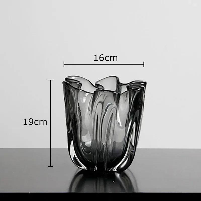 Flower Bud Shape Glass Vase Transparent Hydroponics Flower Pots Desk Decoration Floral Arrangement Vases Room Aesthetic Decor