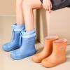 Elastic Mouth Short Tube Girl Adult Fashion Casual Rain Boots Rain Shoes Waterproof Shoes Rain Boots Luminous Light Light and Nonslip