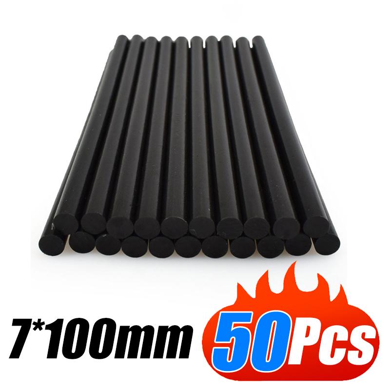 10/50 stuks 7 mm Auto Deuk Reparatie Lijmsticks Auto Carrosserie Lakloze Deuk Reparatie Zwart Smeltlijm Strip Auto Deuk Reparatie Lijm Stickers