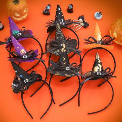 Halloween Čarodějnický klobouk Čelenky Pavučina Dýně Lebka Tvarované Vlasové obruče Pro Děti Dívky Halloween Čelenky Cosplay Dekorace