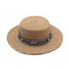 Cappello di Paglia Estivo Boemo a Tesa Larga Fresco Cappellino da Sole da Donna Vacanza al Mare Spiaggia Cappelli a Tesa Piatta