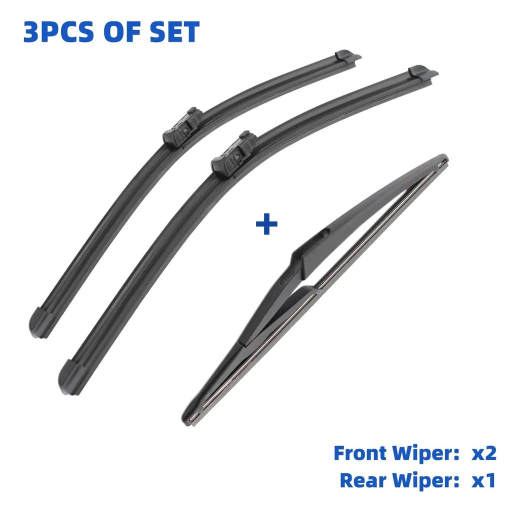 For Peugeot 308 308SW T9 SW Estate 2014-2020 24"+18"+12" Front Rear Wiper Blades Windshield Windscreen Window Cutter Accessories