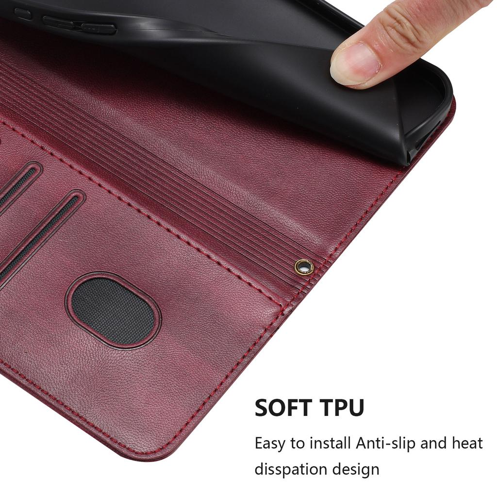 Husă din piele de lux cu linie simplă pentru Motorola Moto G75 G55 G35 G45 G85 G72 Edge50 G Power Card sloturi magnetice cu suport antișoc Flip Cover
