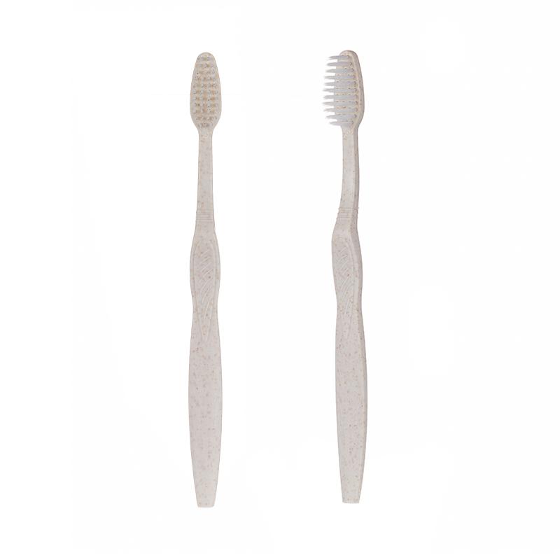 Straw Wheat Handle Toothbrush Eco Friendly Customized Logo Hotel Toothbrush Travel Tooth Brush hotel
