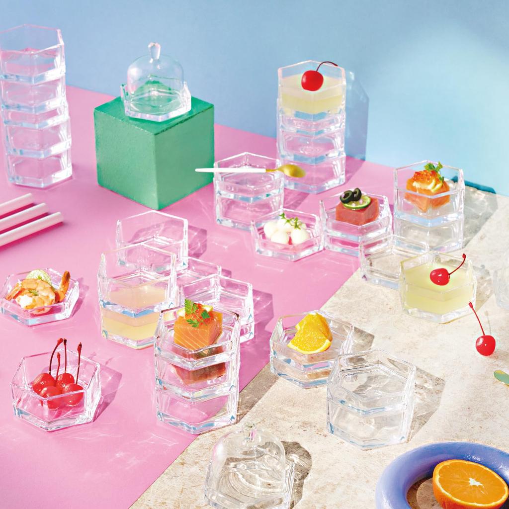 Toyo Sasaki Glass Dessert Cup Amuse Flower Decoration Tray Large Small Item Dish Plate Dish TS44047