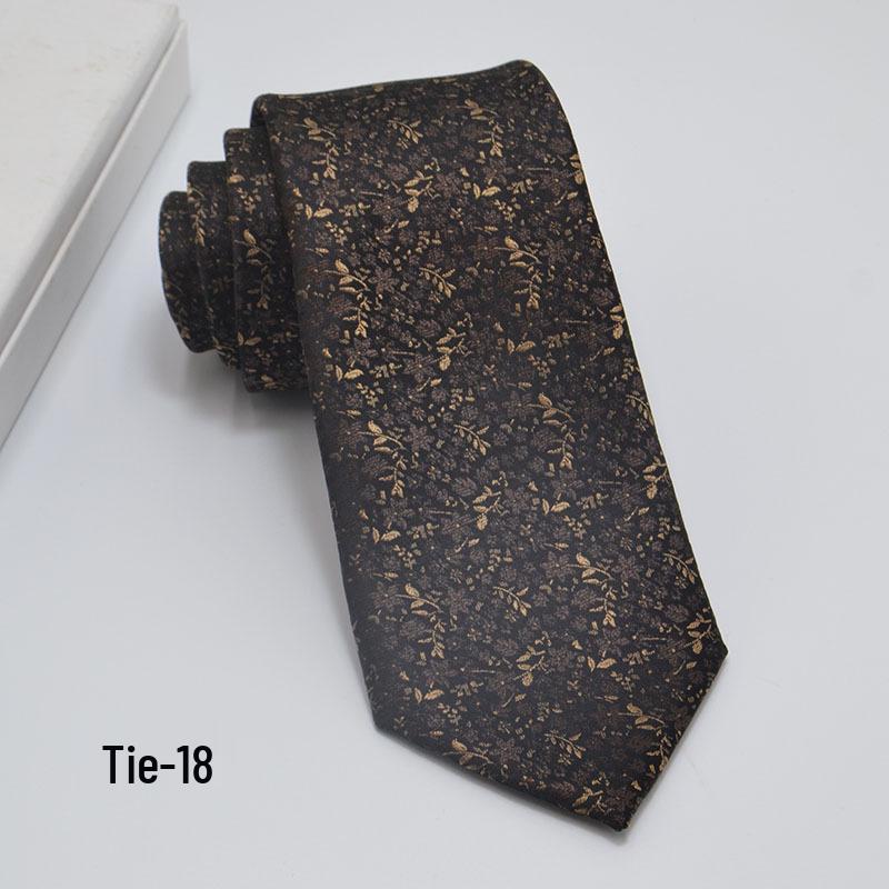 Men's 8cm Jacquard Polyester Tie - Business Formal and Casual High-Class Style